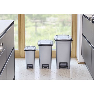 Poubelle à pédale 'olaf', 10 L, PP, light silver