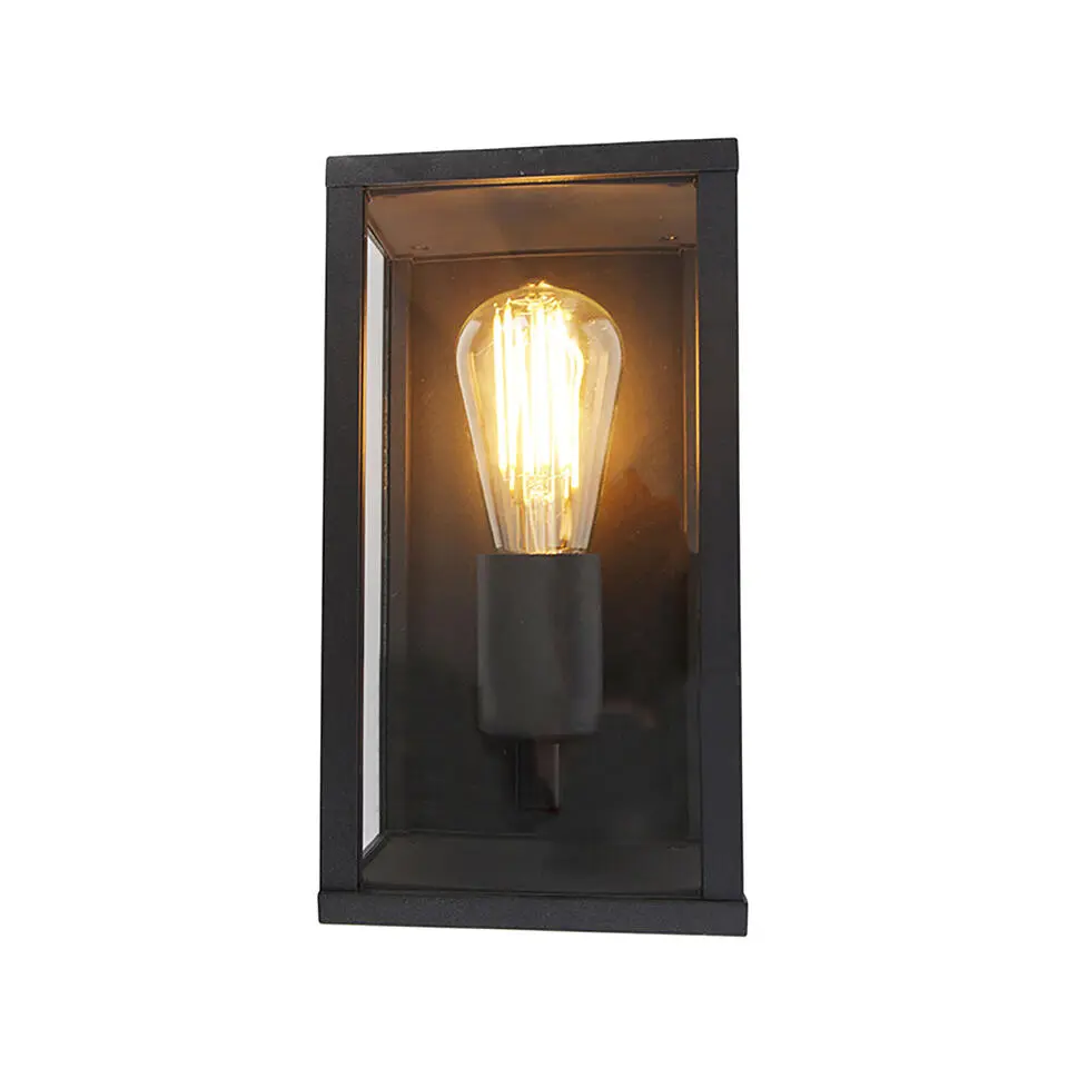 Qazqa wandlampen buiten charlois zwart e27