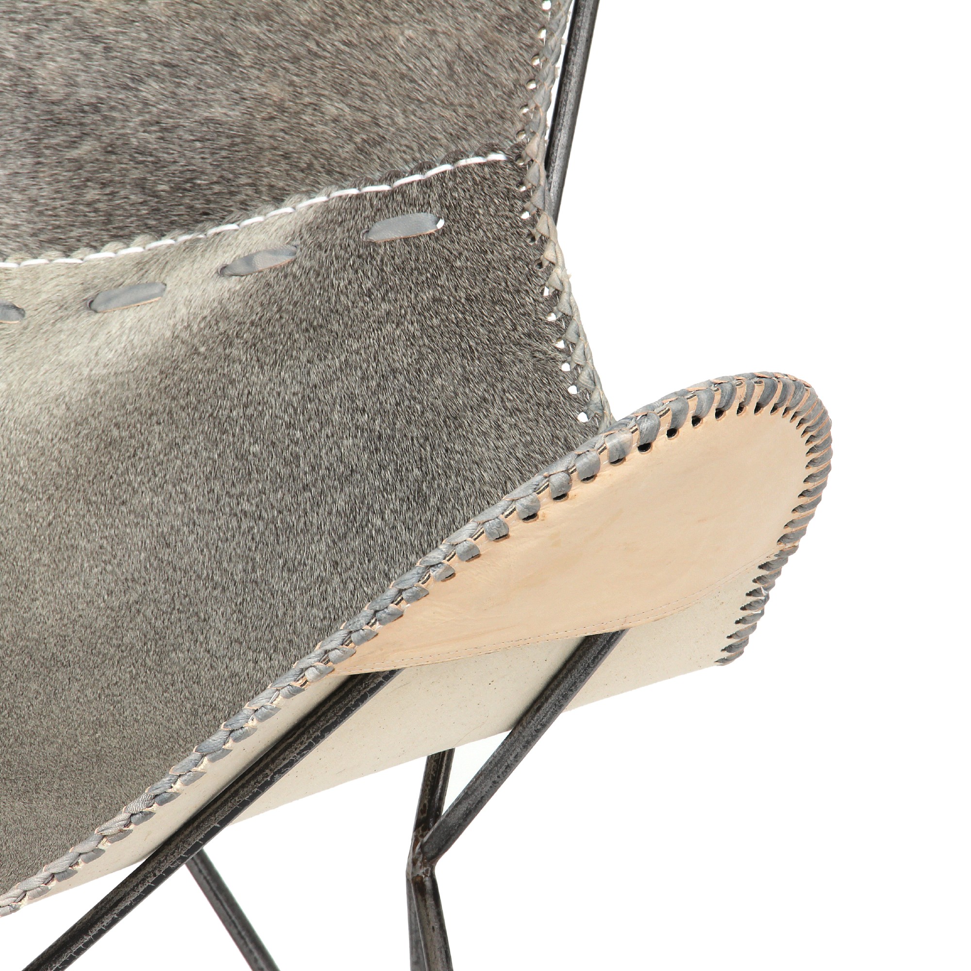 Lounger 'Gary', grau, vernickelt, T 70 cm, B 76 cm, H 92 cm von fischer's lagerhaus