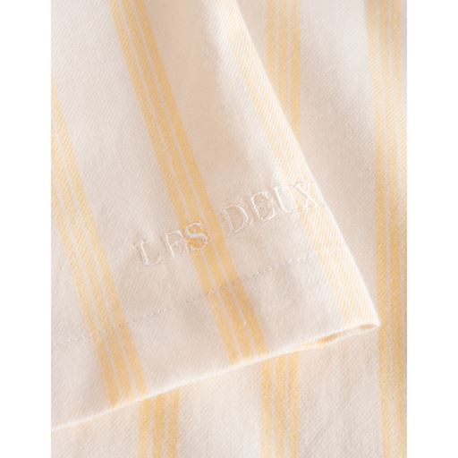 Les Deux Lawson Stripe Skjorte, Ivory/Lemon Sorbet, XXL