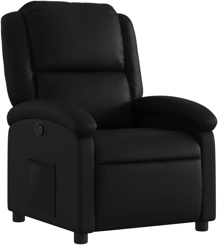 Liegesessel,Relaxsessel Kunstleder Schwarz Fernsehsessel mit Liegefunktion Schlafsessel,Relaxstuhl für Wohnzimmer Schlafzimmer Büro