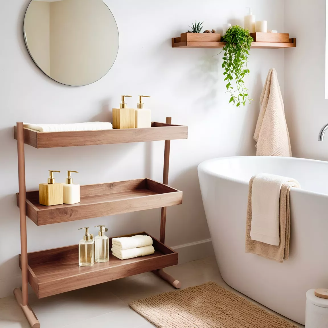 Etagère 3 niveaux bois de sapin (H70 cm) Nordica Naturel