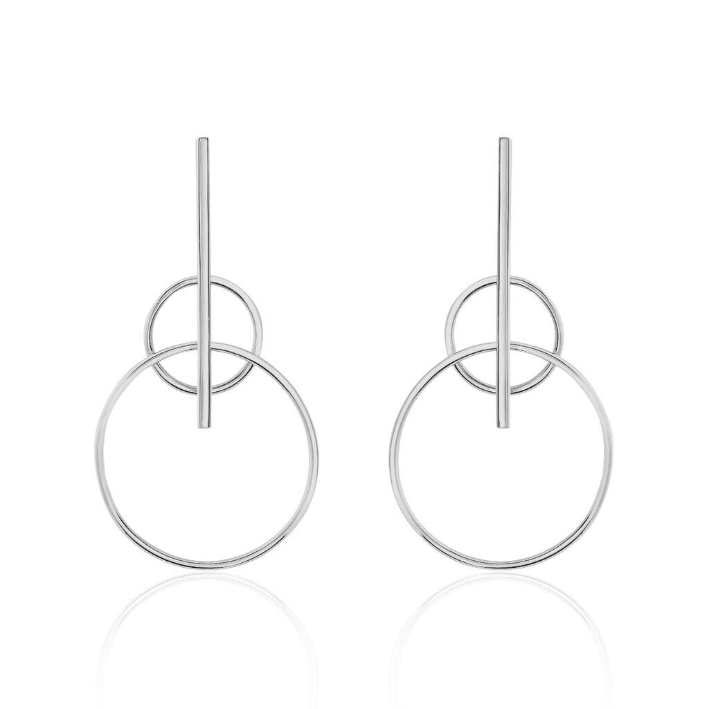Boucles D'oreilles Pendantes Enissa Argent Blanc