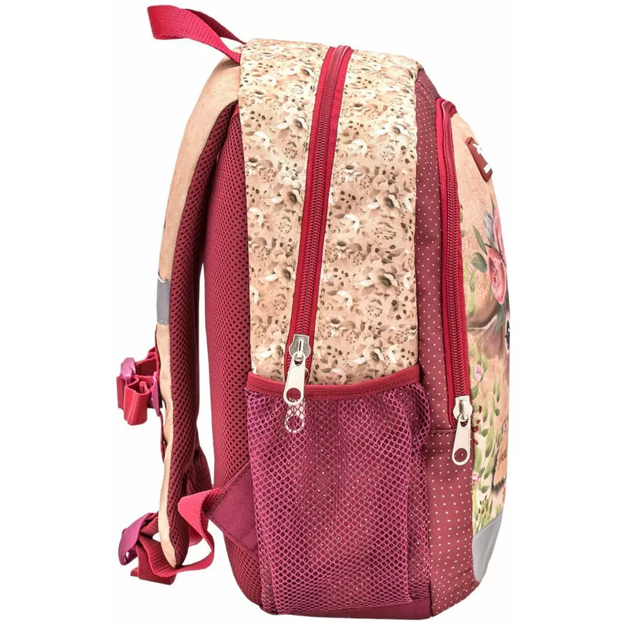 Belmil Kindergartenrucksack Kiddy Plus Kindergartenrucksack für 3-6 Jährige Kinder mit Brustgurt Animal Forest Bambi