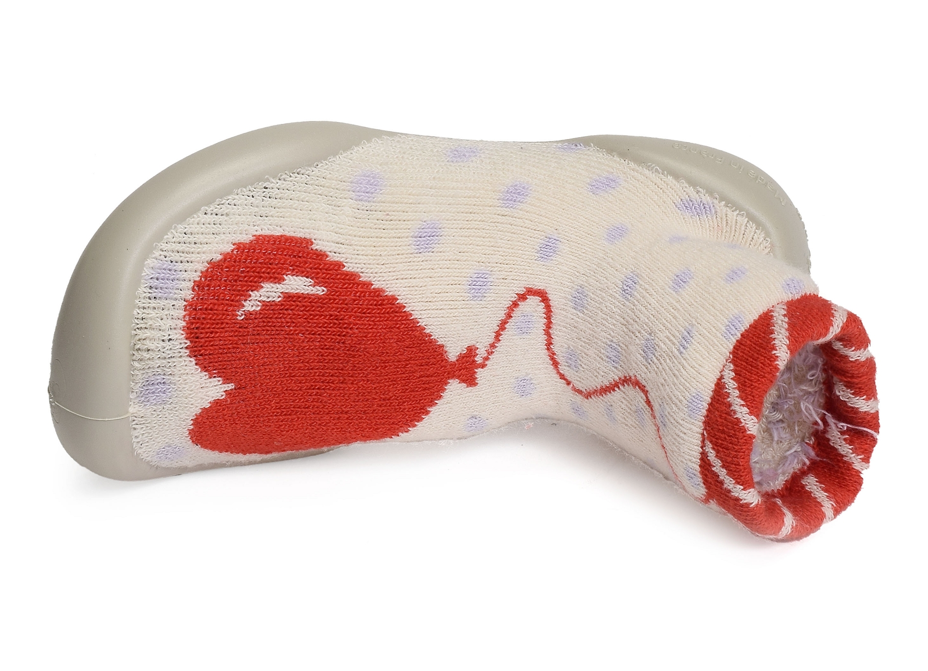 Ballon coeur noeud beige rouge