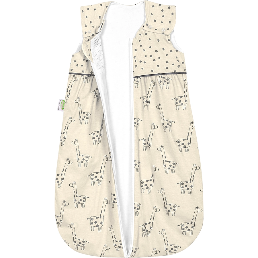 ODENWÄLDER Jersey-Schlafsack Anni light happy giraffe soft sand