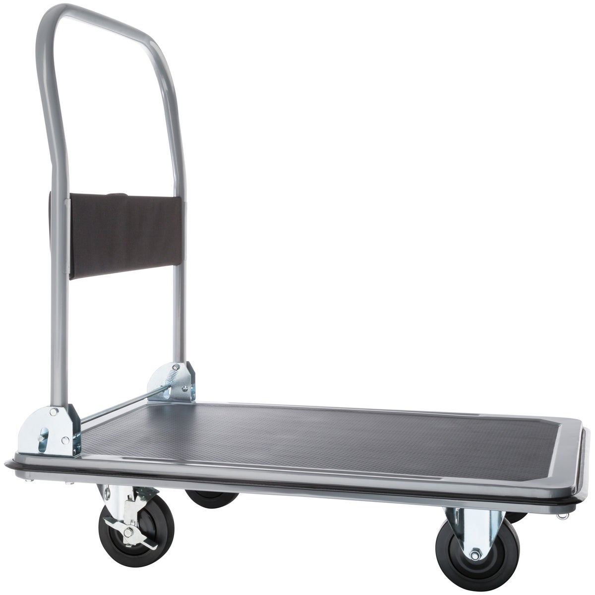 tectake platformwagen met inklapbare handgreep en opbergvak, laadvlak 90 x 61 cm