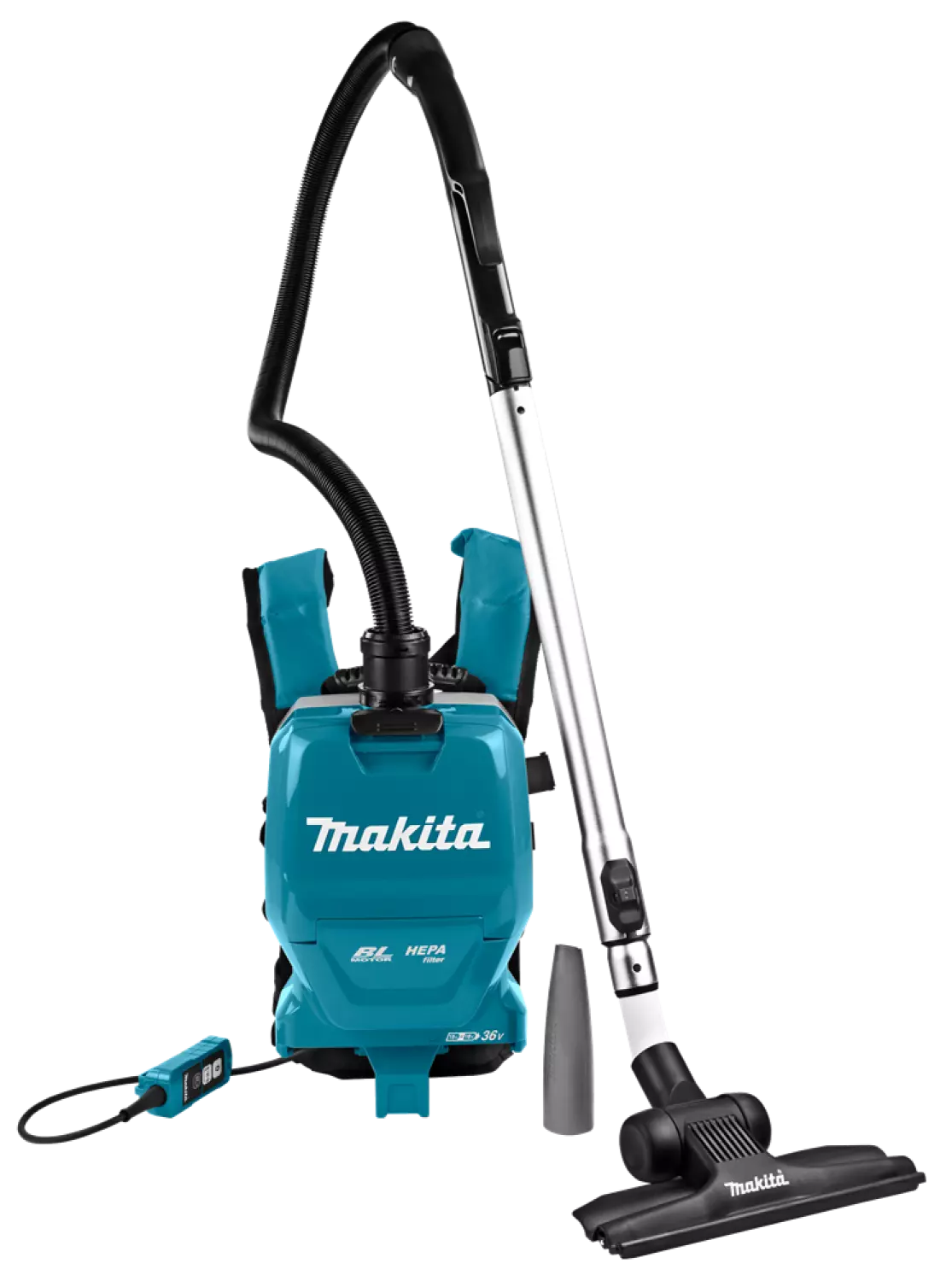 Makita DVC261ZX11 36V Li-Ion Accu rugstofzuiger body (2x 18V) incl. 4-delige stofafzuigset