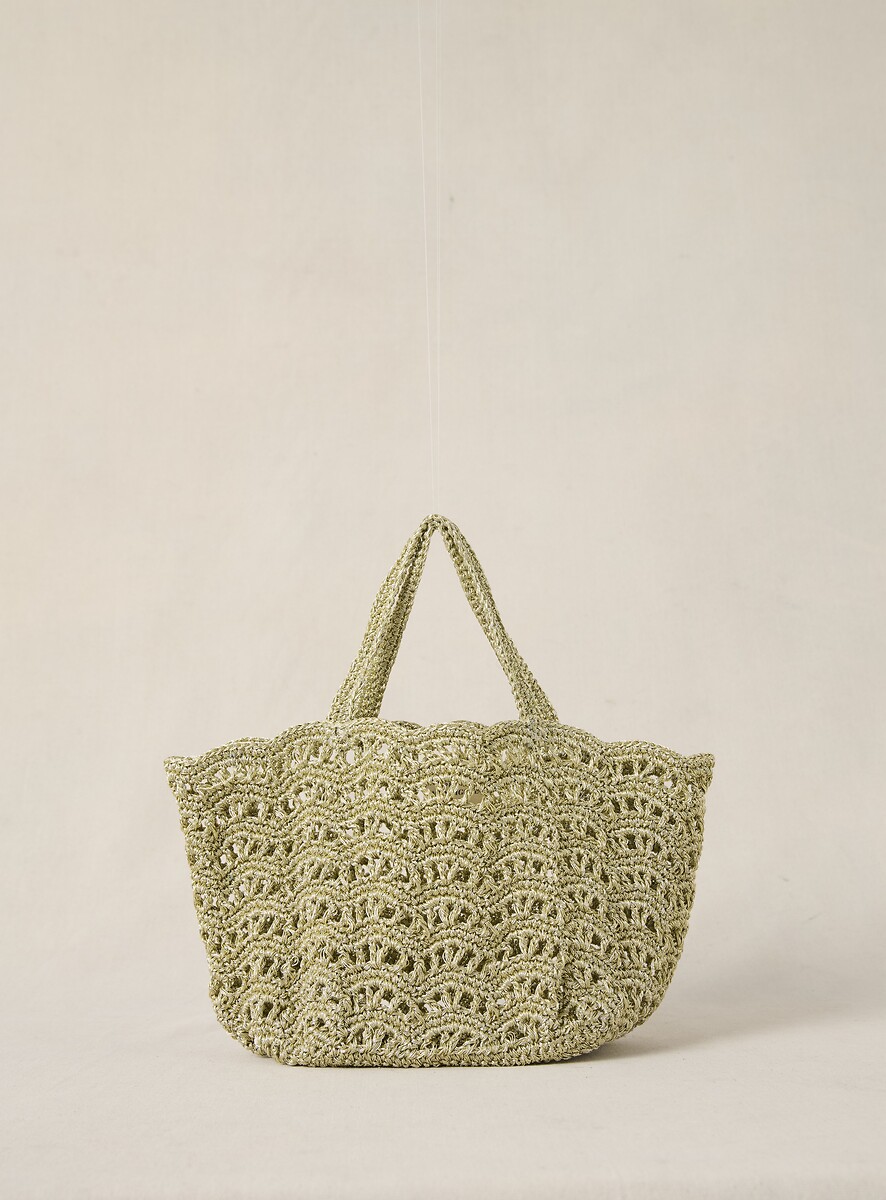 PETITE MENDIGOTE<br>Bolsa em formato de cesta, efeito metálico, SWEETY