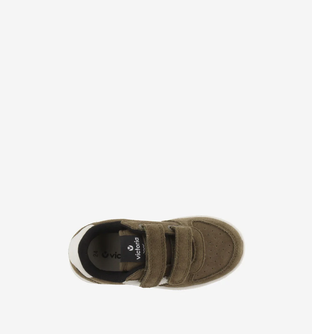 TIEMPO SPLIT LEATHER TRAINERSKAKI