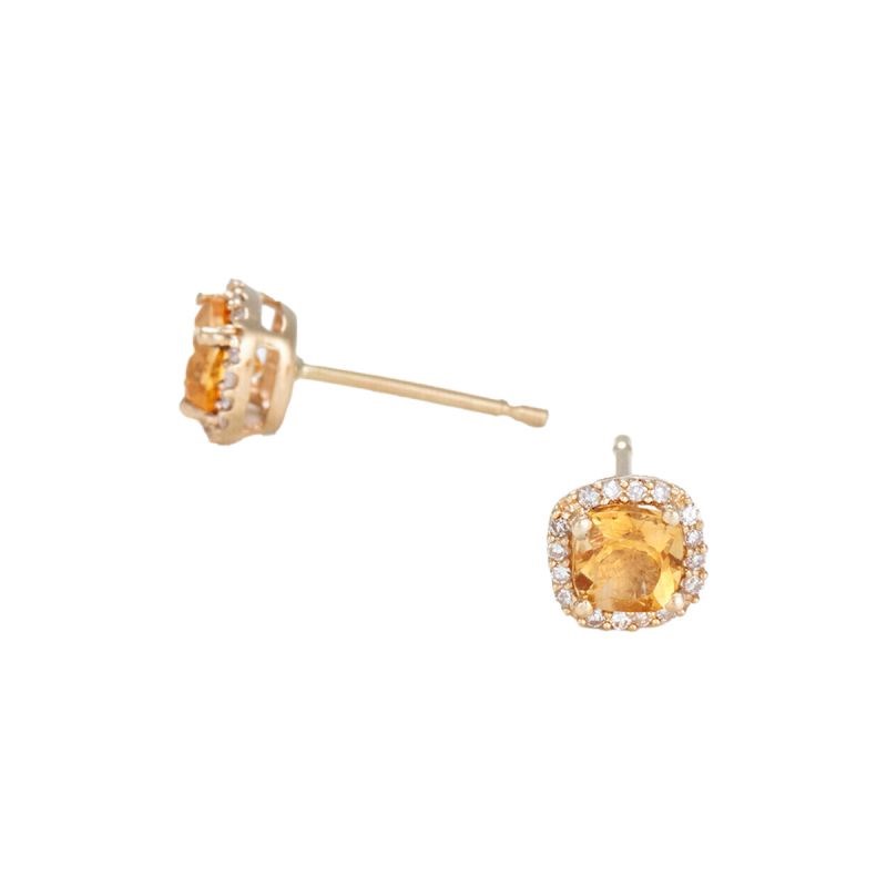 Boucles d'oreilles Or Jaune et Citrine
