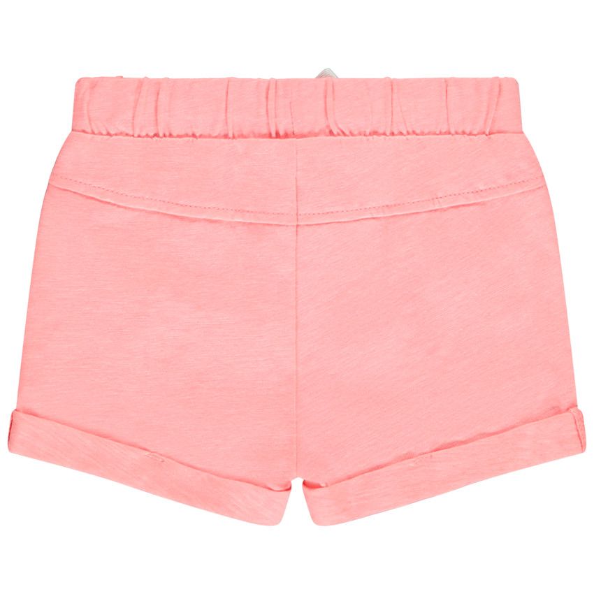 Short uni en jersey slub pour bébé fille - Corail