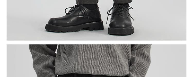 Nightbell - Mid Rise Plain Cropped Straight Leg Dress Pants
