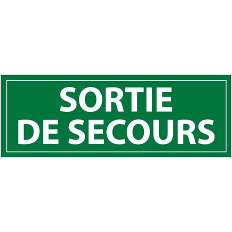 Panneau Sortie de secours - fond vert