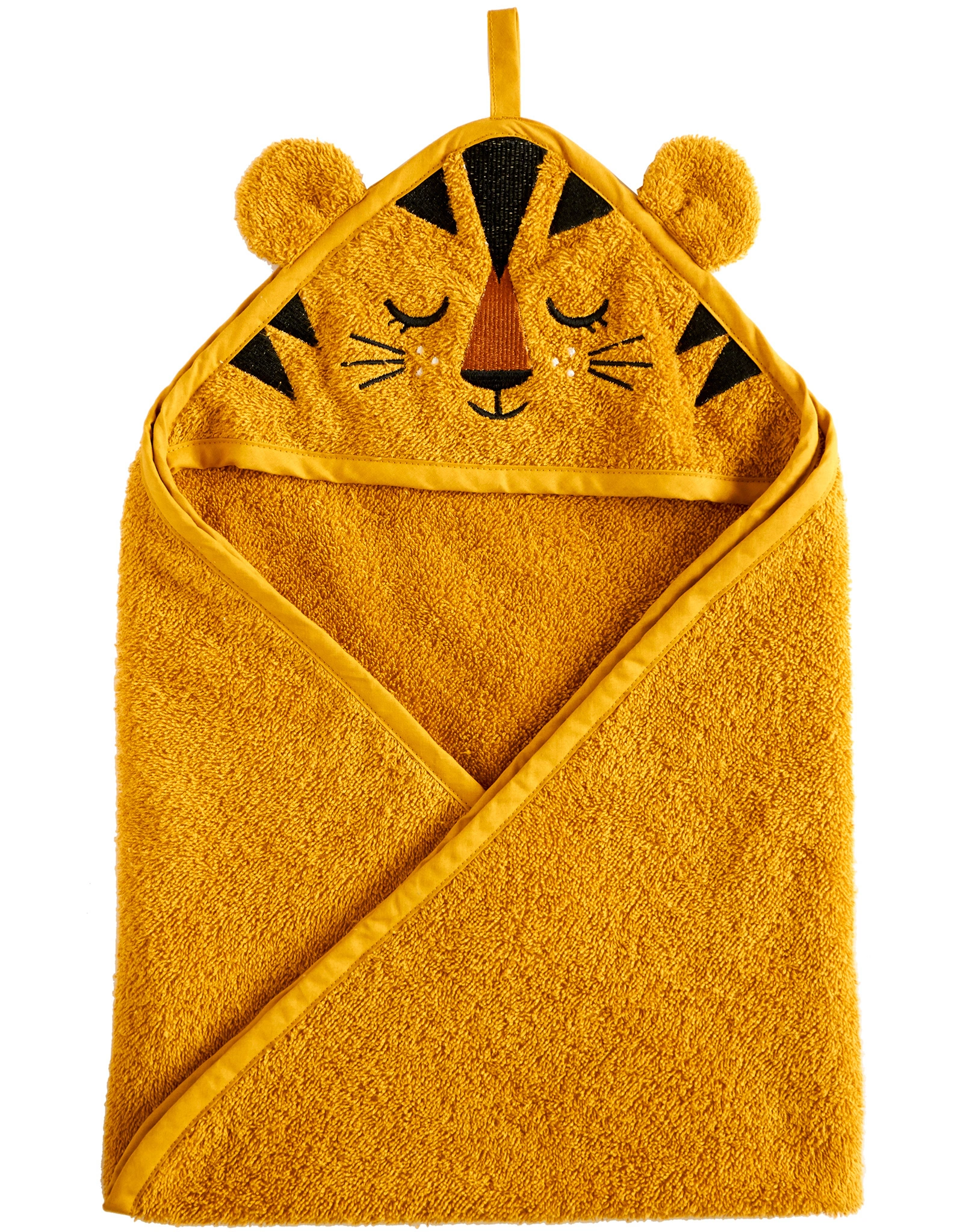 Kapuzen-Handtuch TIGER (72x72) in ochre