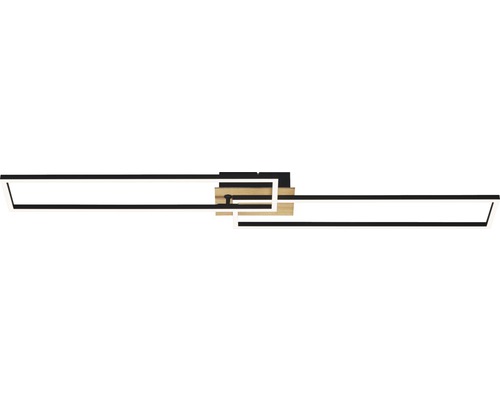 LED plafondlamp CCT dimbaar 40W 4400 lm 2700-5000 K 110x12 cm zwart + afstandsbediening + nachtlampfunctie
