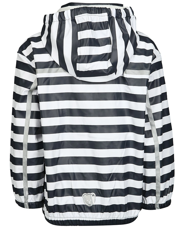 Regenjacke STRIPES ALLOVER mit abnehmbarer Kapuze in navy/weiß