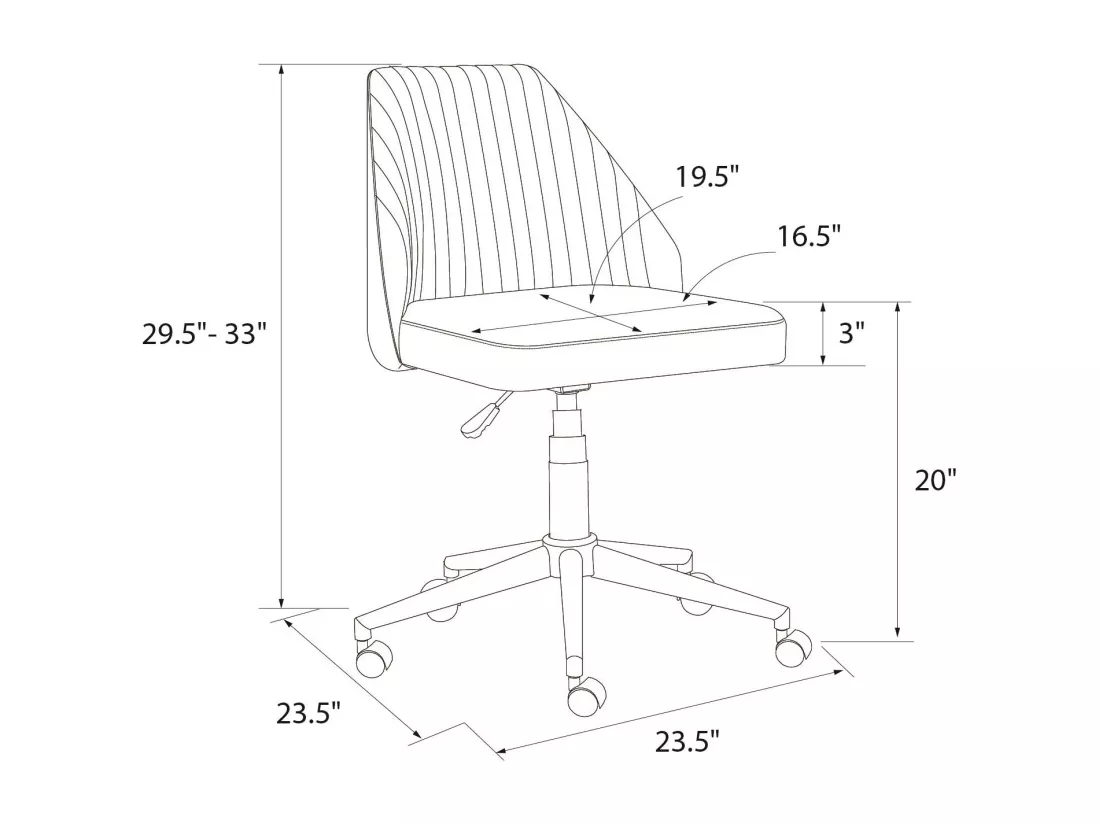 Brittany | Chaise de bureau en tissu moutarde
