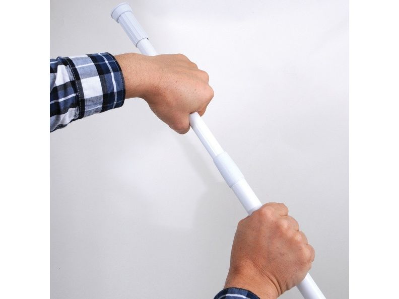 MSV Duschvorhangstange 70 - 120 cm, Weiss Ausziehbare Duschvorhangstange