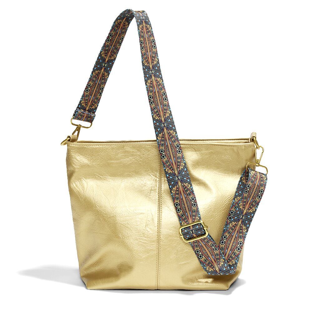 Sac à main femme fourre-tout anse ethnique amovible 32x10xH25cm - 3 modèles
