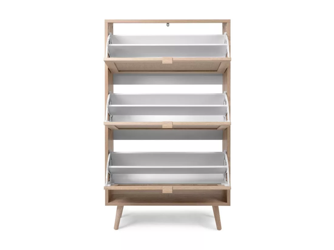 Rangement Chaussures 3 portes L70 cm - Impression Rotin - BALI
