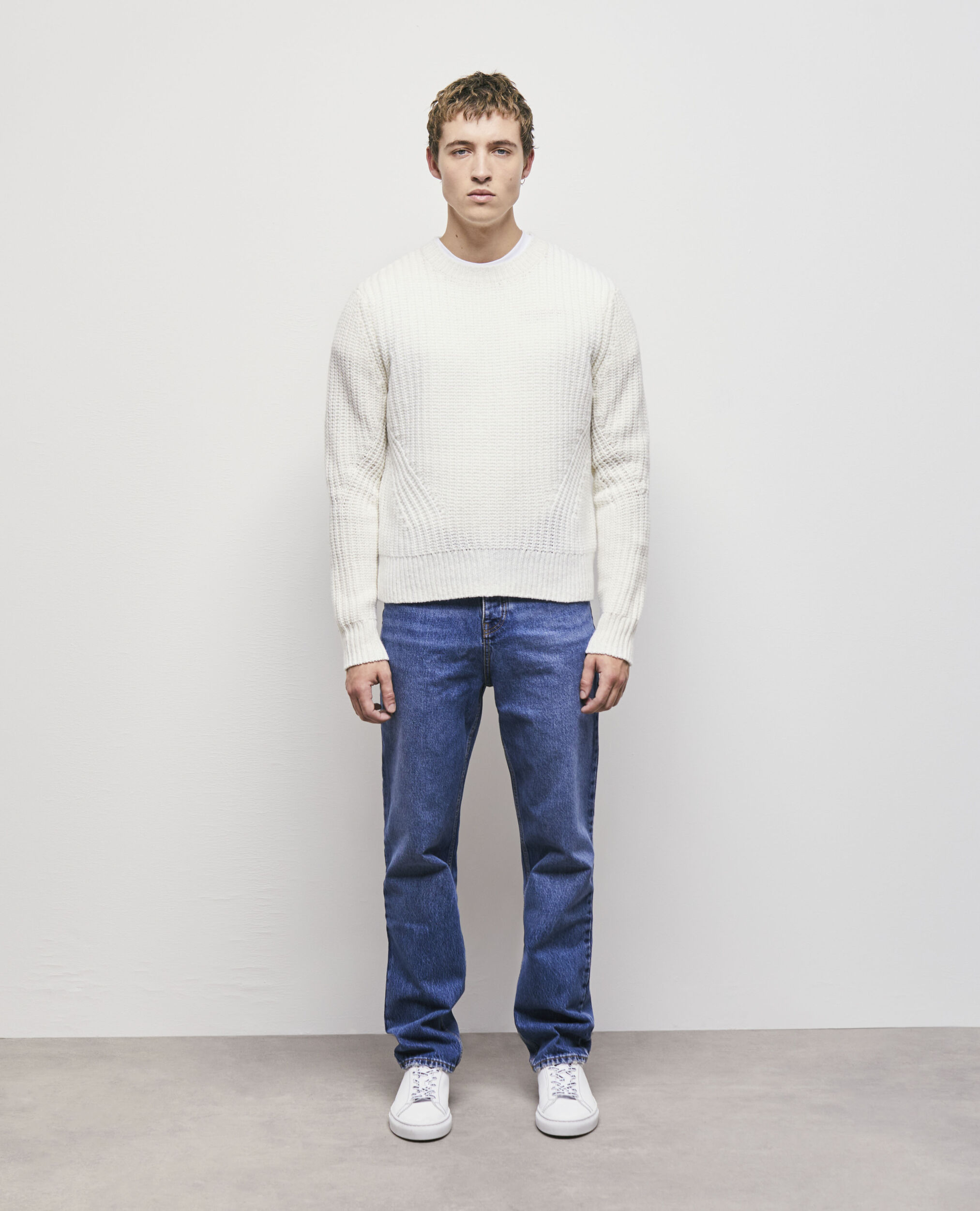 Pull en maille écru