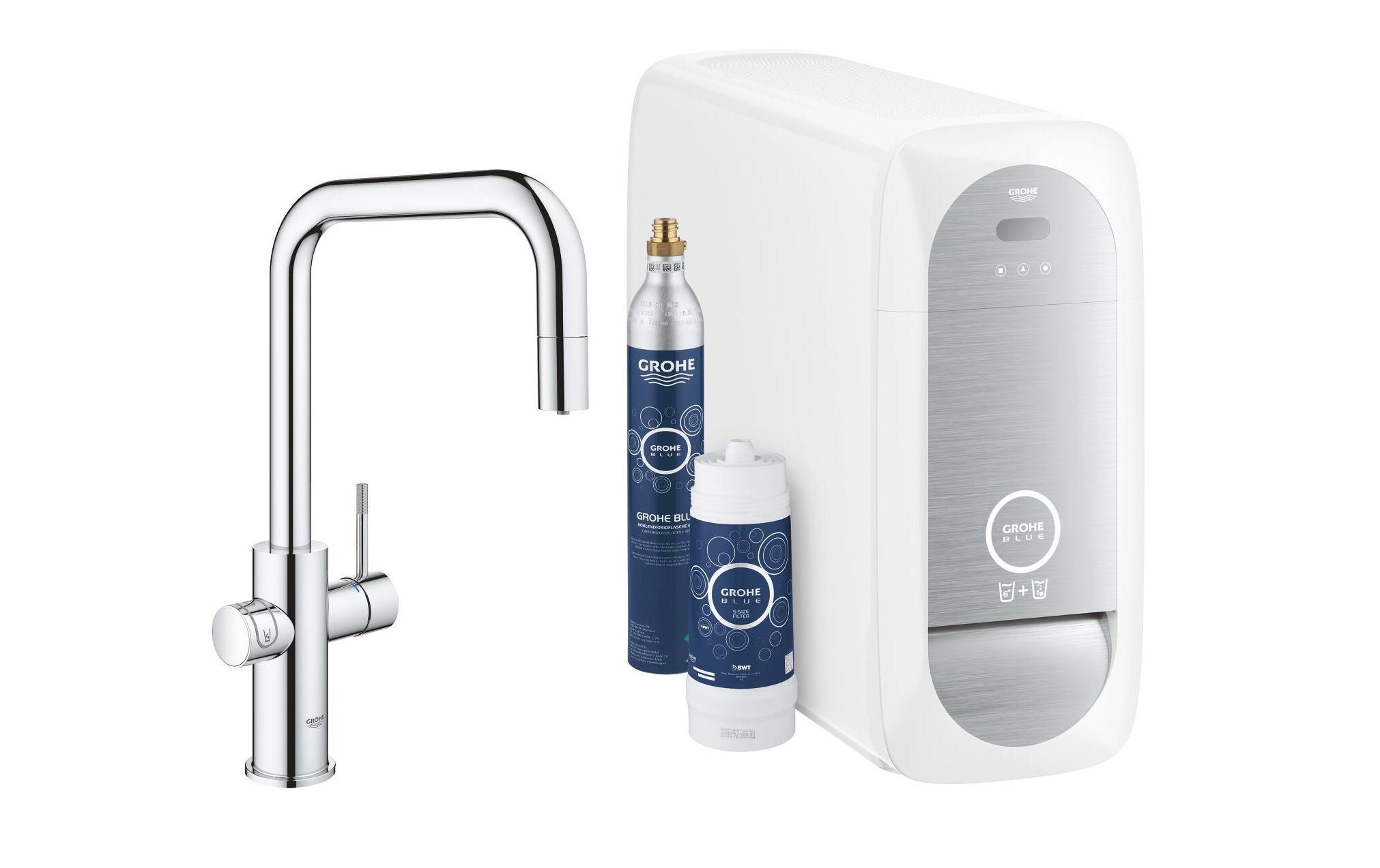 Küchenarmatur Blue Home U-Auslauf, Starter Kit, Chrom<br>Die frischste Wasserquellen