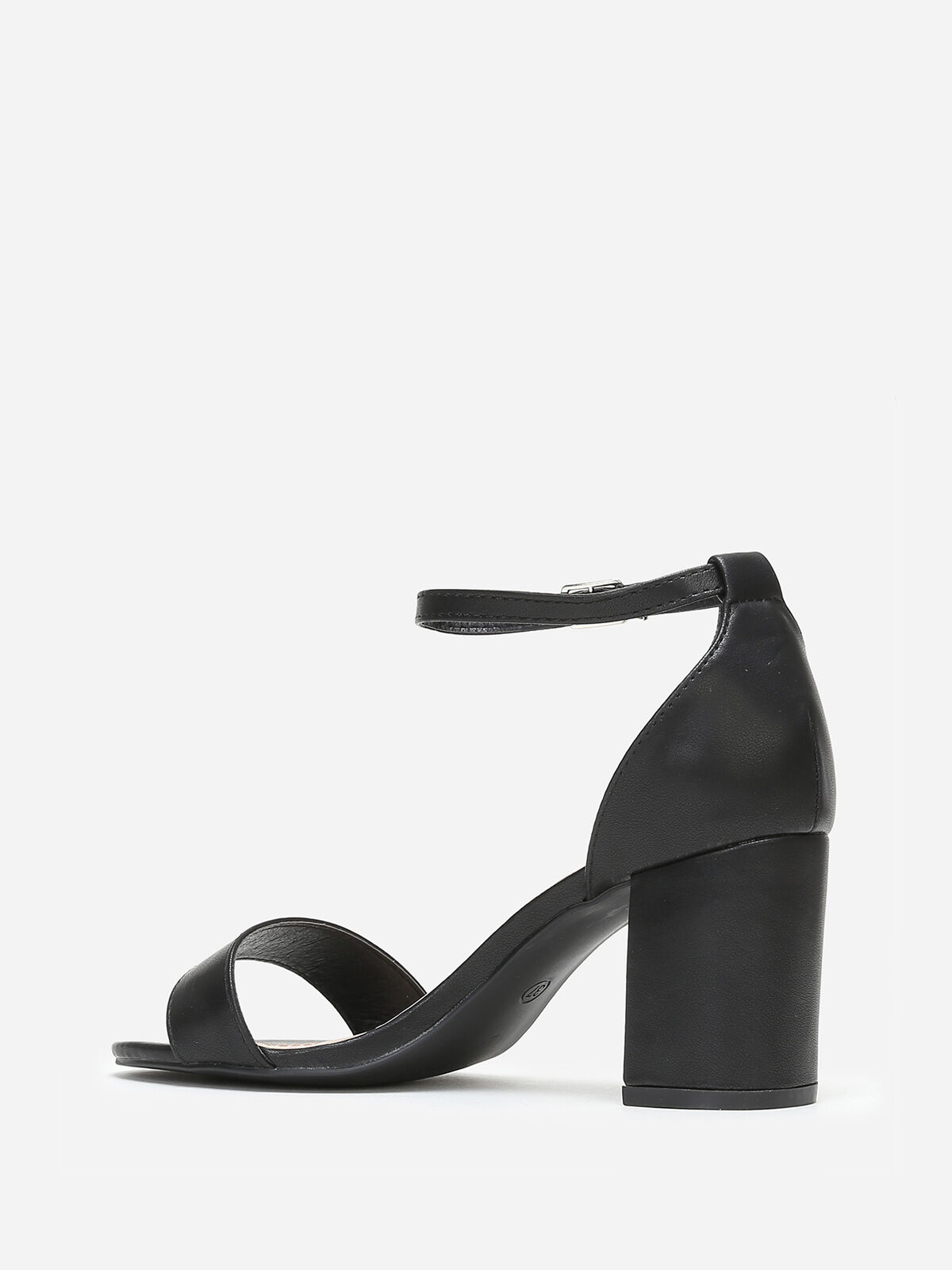 Sandales à talon épais en simili- Noir