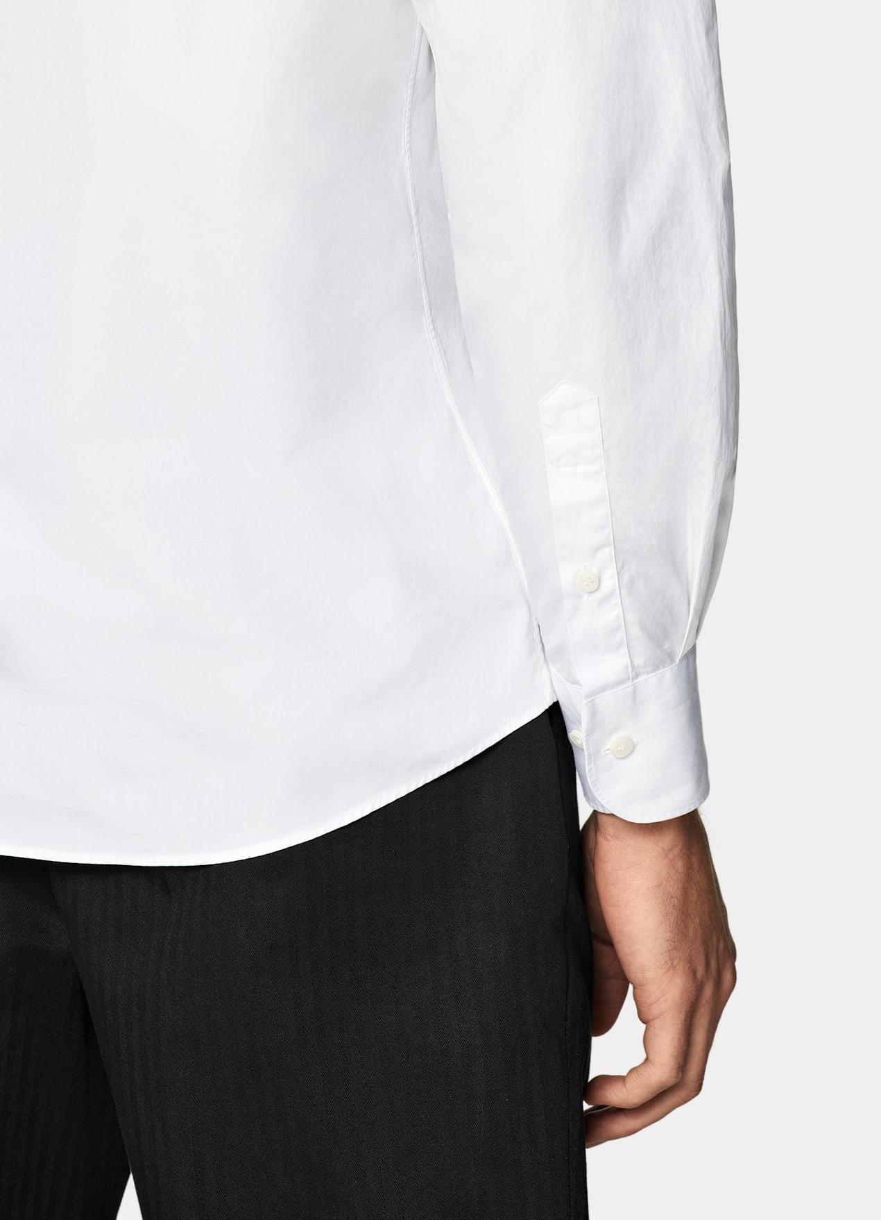 Chemise ajustée en popeline blanche