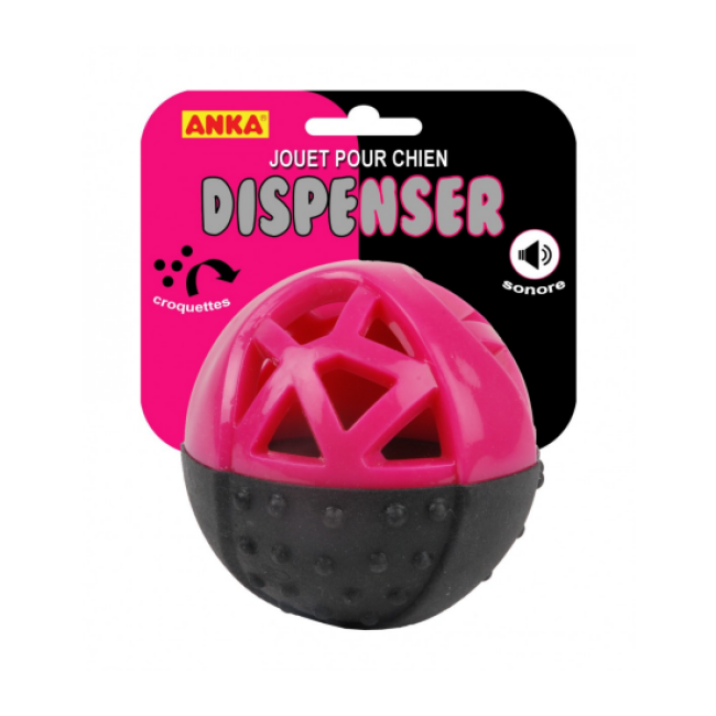 Balle distributeur de croquettes sonore 9 cm Anka
