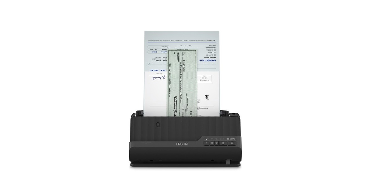 EpsonES-C320W compacte A4-documentscanner met Wi-Fi-connectiviteit en U-traject  (Zwart, A4, A5, A6, B5)