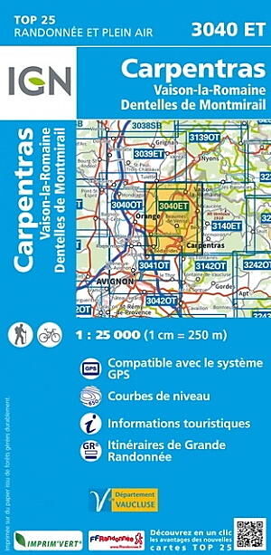 IGN - TOP25 3040ET CARPENTRAS 1 25 000