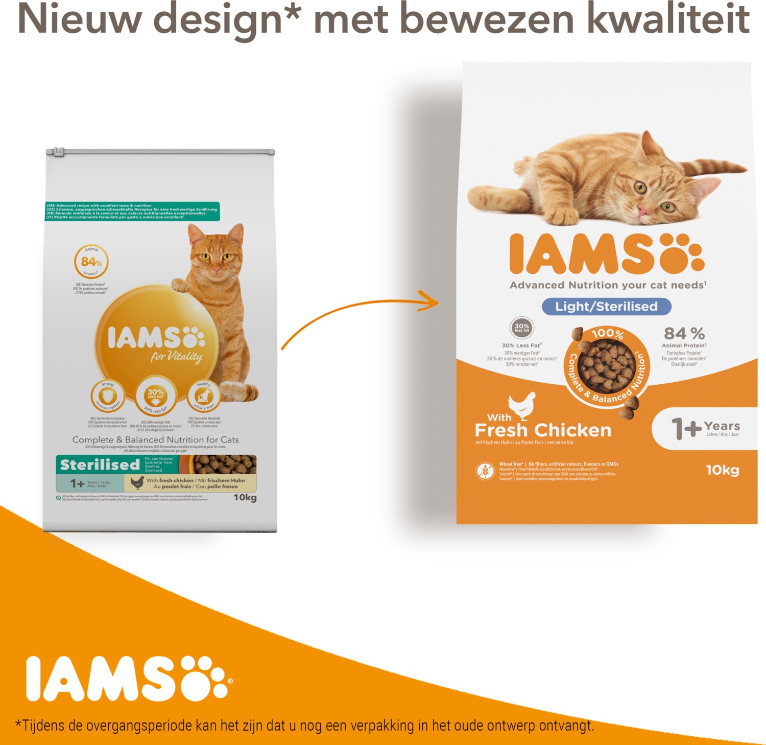 Iams for Vitality kattenvoer Sterilised adult kip 10 kg