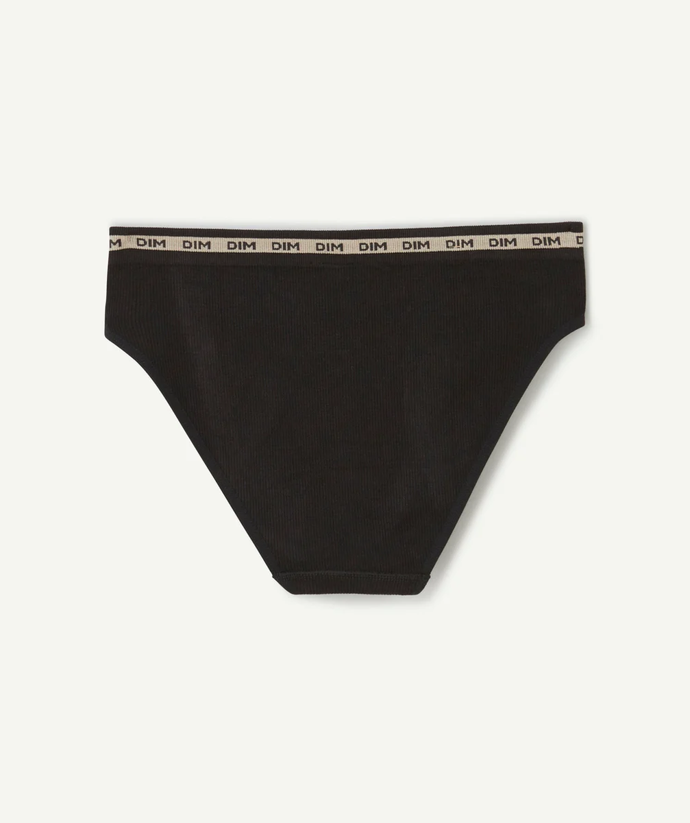 DIMculotte côtelée fille noire avec élastique