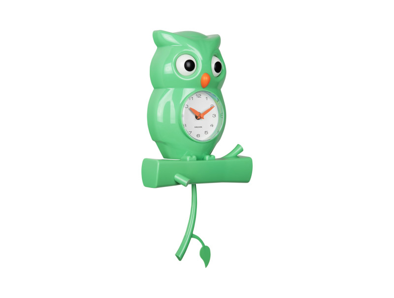 Wall Clock Owl Pendulum KA5965BB Bright blue