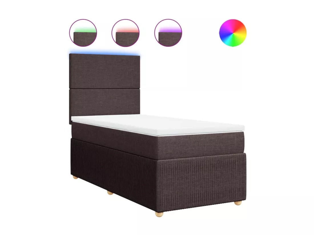 Sommier à lattes de lit avec matelas Marron foncé 90x190 cm