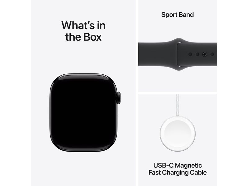 Apple Watch Series 10 46 mm LTE Alu Jet Black Sport M/L Eine glatte Zehn