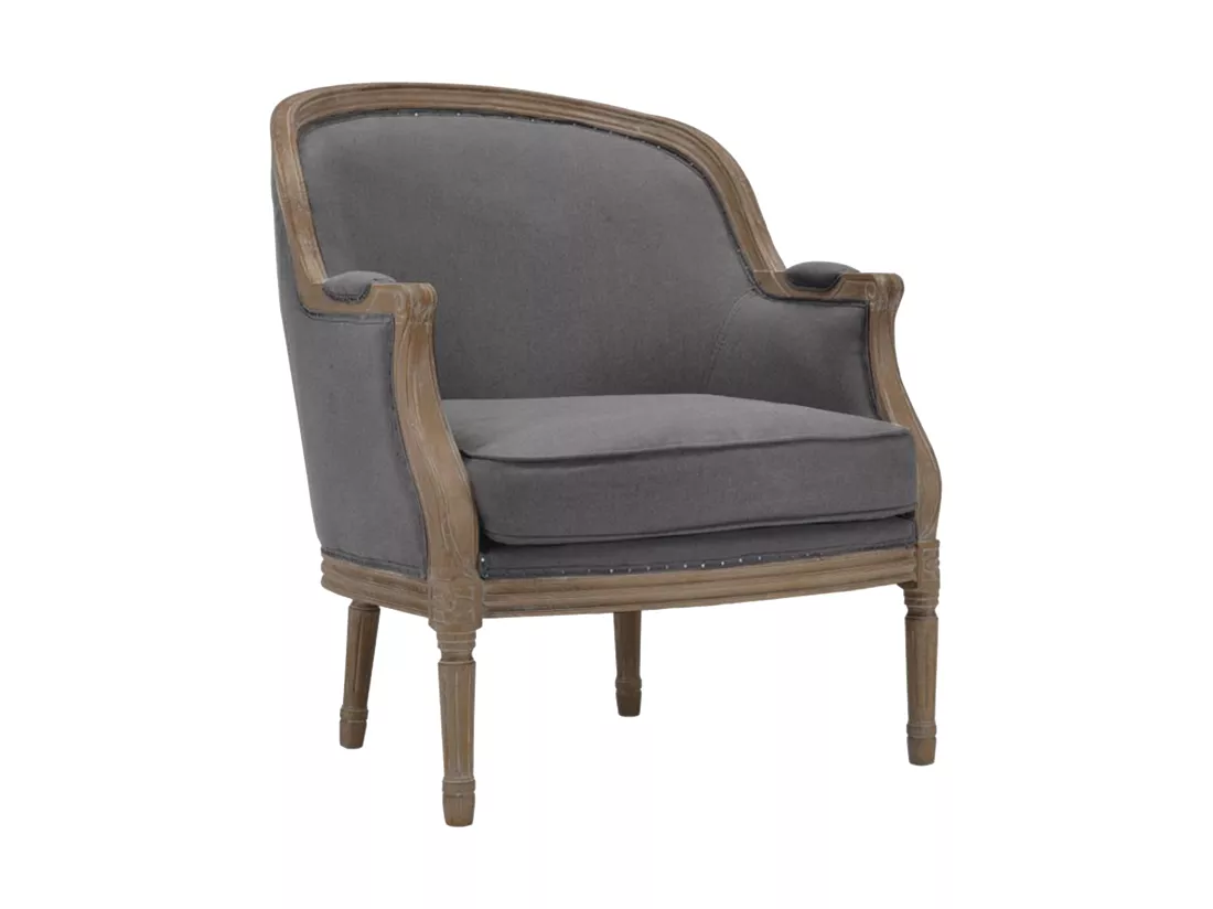 Fauteuil en lin ALIENOR - Gris