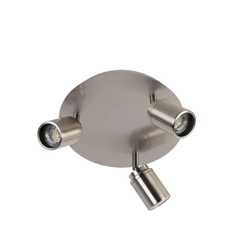 Moderne badkamer spot staal 3-lichts IP44 - Ducha