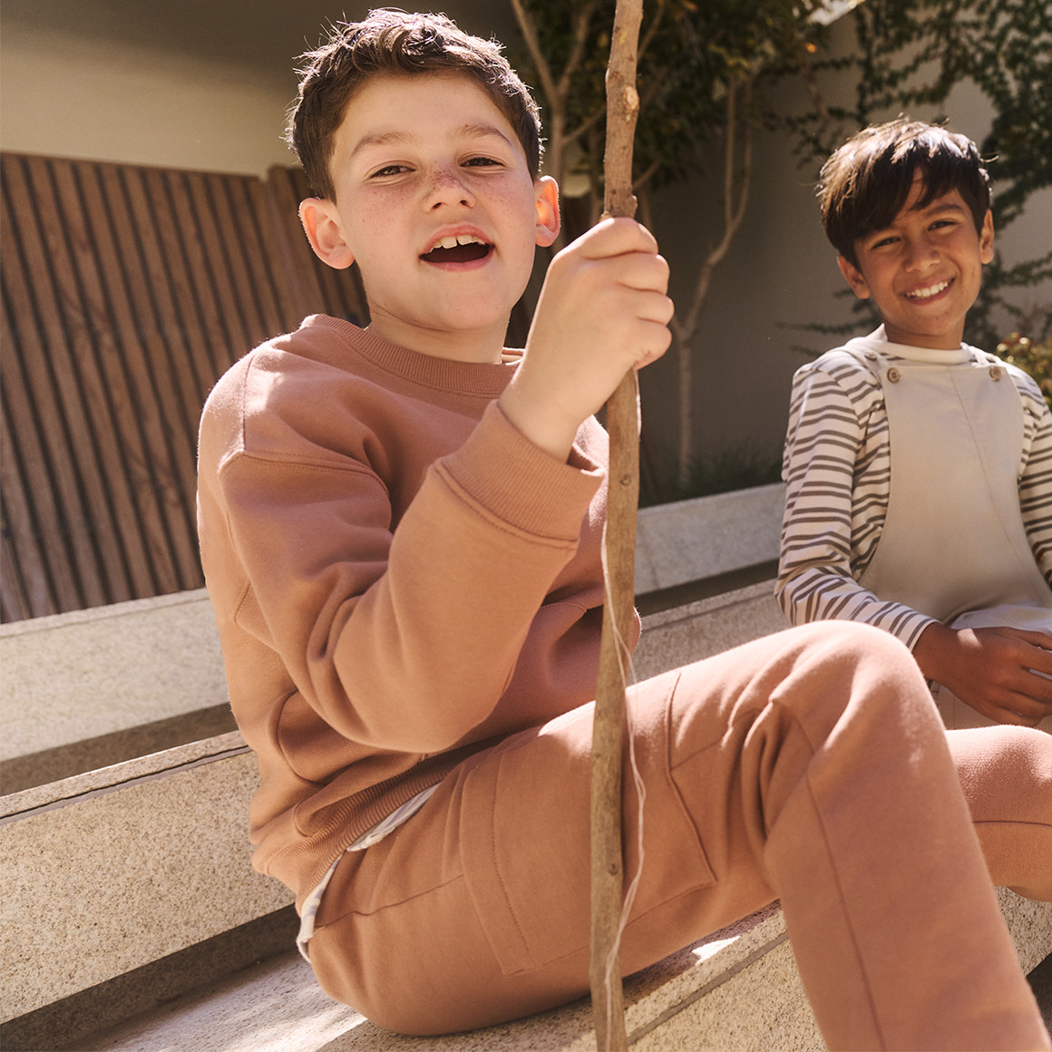 Topolino Pure Collection Jungen Jogginghose mit seitlichen Taschen terracotta
