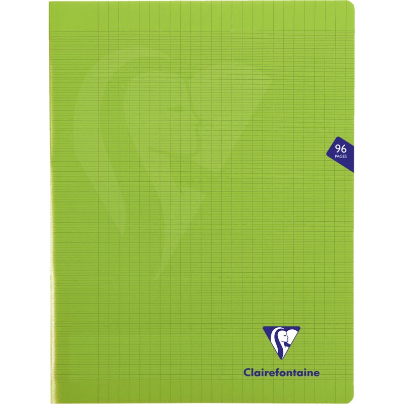 Cahier piqué Clairefontaine Mimesys 24 x 32 cm grands carreaux 140 pages  couleurs assorties