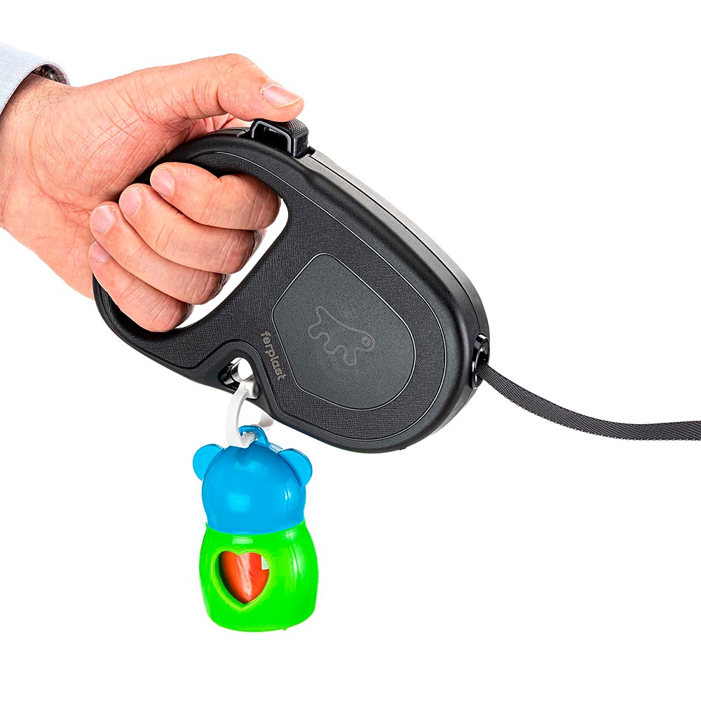 Laisse rétractable pour grands chiens flippy one tape l, sangle extensible 5 m, max 50 kg, noir