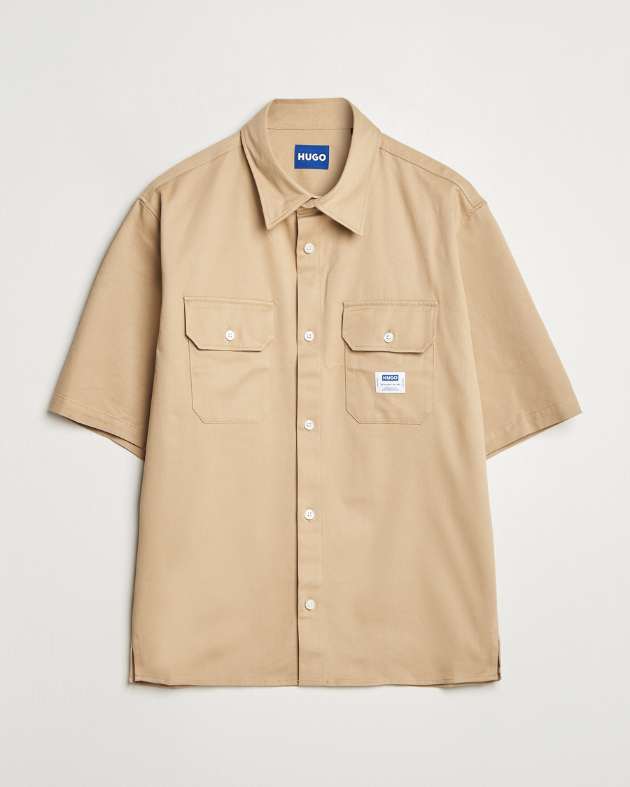 HUGO Ekyno Short Sleeve Shirt Medium Beige