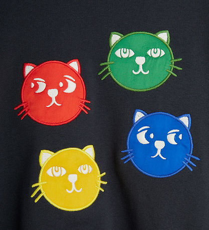 Mini Rodini Sweatshirt - Cool Cats - Blåck