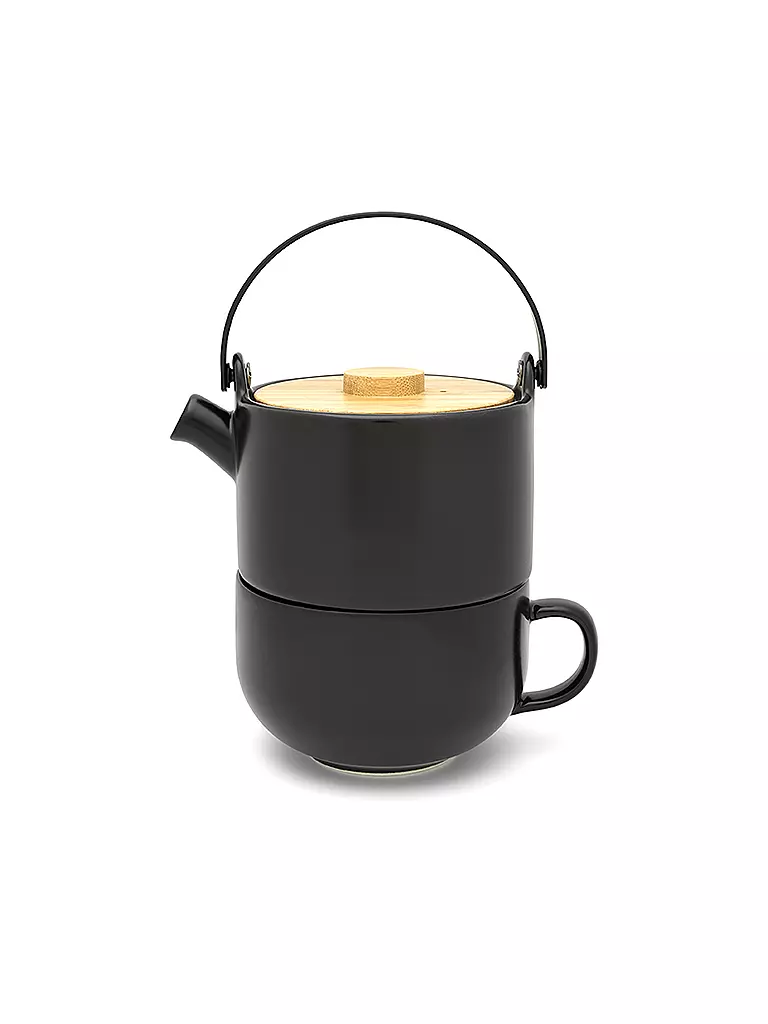 BREDEMEIJER Tea for one Umea mit Bambusdeckel 0,5l Schwarz schwarz