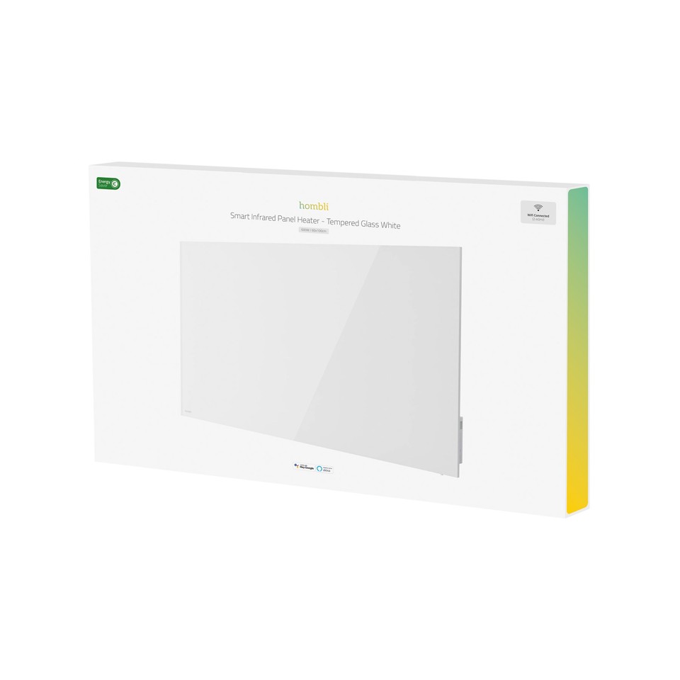 Hombli - Smart IR Glas varmepanel 600W, hvid (600W)