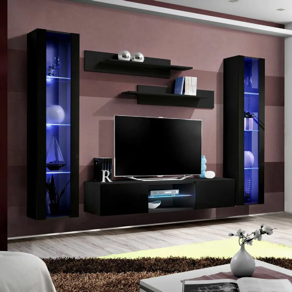 Paris Prix Meuble TV Mural Fly XIX - Noir
