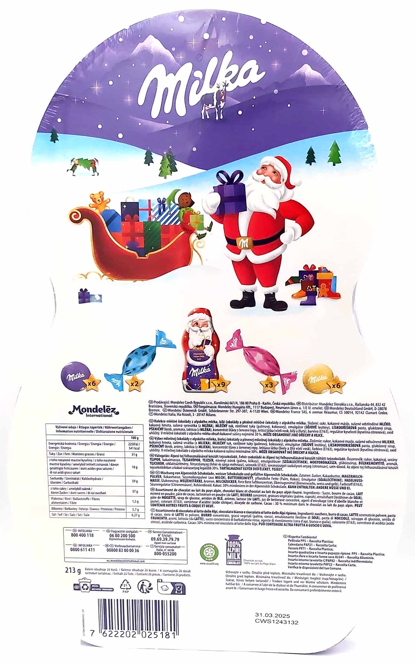 Milka Snow Mix Adventskalender 213g MHD:31.3.25