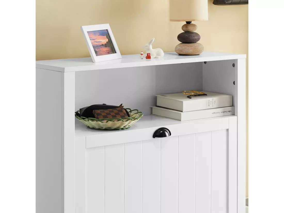 Meuble de Rangement à Chaussures Armoire à Chaussures Commode à Chaussures 2 abattants, FSR87-W