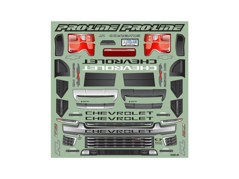 Proline Karosserie Chevy Silverado 2021 unlackiert, 1:8 Karosserie zu Traxxas E-REVO 2.0 & MAXX